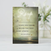 retro STRAND BRUILOFT RSVP KAARTEN (Staand voorkant)