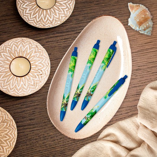 Retro Strand Bruiloft Tropisch Thema Feest Favorie Zwarte Inkt Pen
