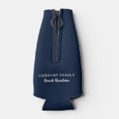 Retro strand familie kustvakantie script flesjeskoeler (Achterkant)