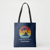 Retro strand familie kustvakantie script tote bag (Voorkant)