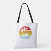 Retro strand familie kustvakantie script tote bag (Achterkant)