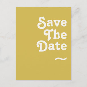 Retro Strand Goud Save The Date Ansichtkaart Uitnodiging Briefkaart