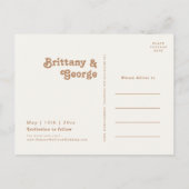 Retro Strand | Goud Save The Date Postkaart Uitnodiging Briefkaart (Achterkant)