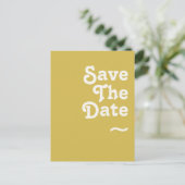 Retro Strand | Goud Save The Date Postkaart Uitnodiging Briefkaart (Staand voorkant)