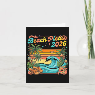 Retro strand graag 2026 kust zomerstemming  kaart