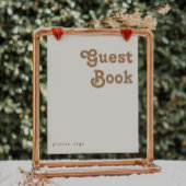 Retro Strand | Ivoren gastboek signeerboek Poster