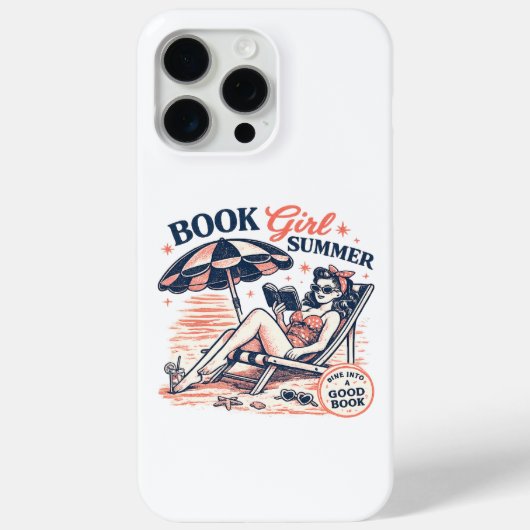 Retro strand leesboek meisje zomer Case-Mate iPhone case (Achterkant)