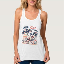 Retro strand leesboek meisje zomer tanktop