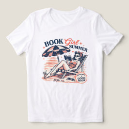 Retro strand leesboek meisje zomer Tri-Blend shirt
