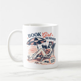 Retro Strand Lezen Boek Meisje Zomer Koffiemok