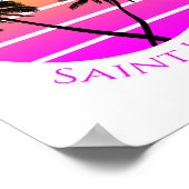 Retro Strand Palmboom Saint Lucia Poster (Hoek)