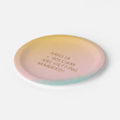 Retro Strand Pastels Gradiënt Aangepaste Roze Brui Papieren Bordje (Gekanteld)