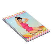Retro Strand Pin-Up Notitieboek (Rechterzijde)
