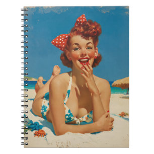 Retro Strand Pin-up Notitieboek