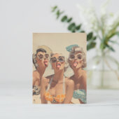 Retro strand pin-up sfeer briefkaart (Staand voorkant)