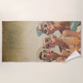 Retro Strand Pin-Up Sfeer Strandlaken (Voorkant)