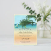 Retro strand scène formele bruiloft uitnodigen kaart (Staand voorkant)