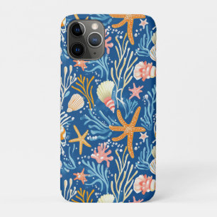 Retro strand schelp oranje roze geel blauw Case-Mate iPhone case