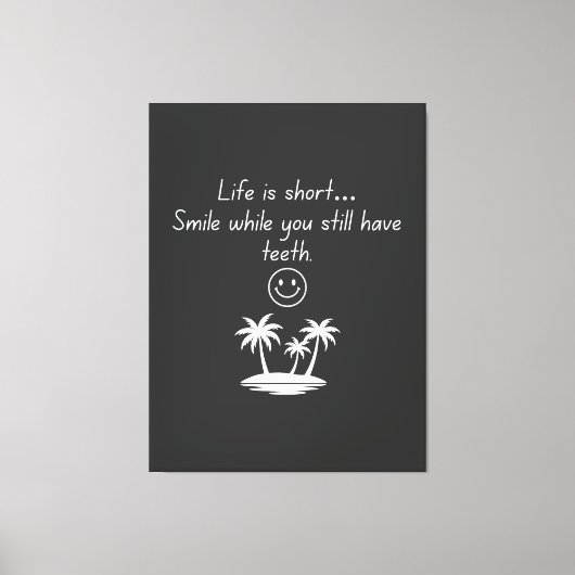 Retro strand sfeer Smiley Face T-shirt - Grappige Canvas Afdruk (Voorkant)