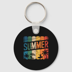 Retro strand surfen surfplank vintage surfer sleutelhanger