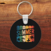Retro strand surfen surfplank vintage surfer sleutelhanger (Voorkant)