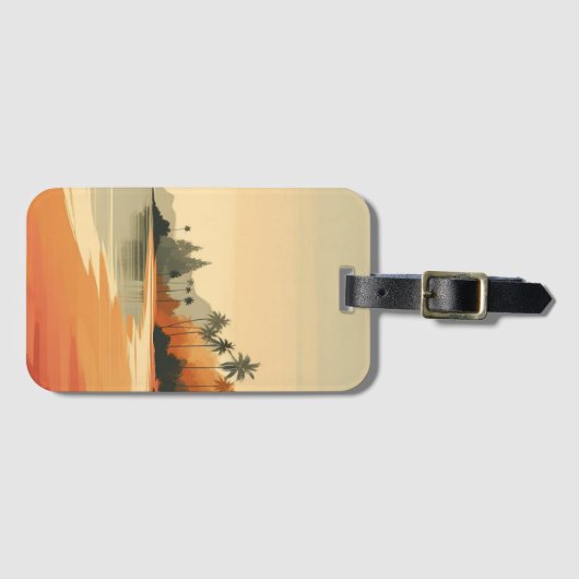 /retro strand/tropisch bagagelabel (Voorkant (horizontaal))