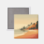 /retro strand/tropisch magneet (Voorkant / Achterkant)