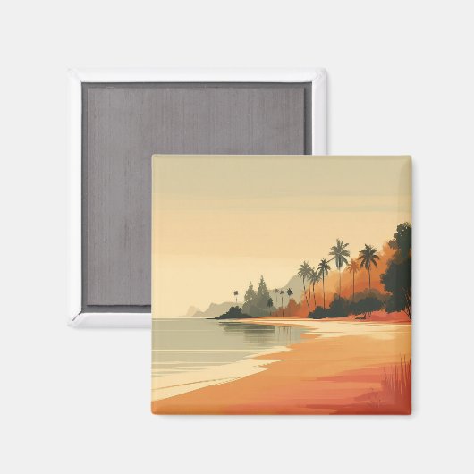 /retro strand/tropisch magneet (Voorkant / Achterkant)