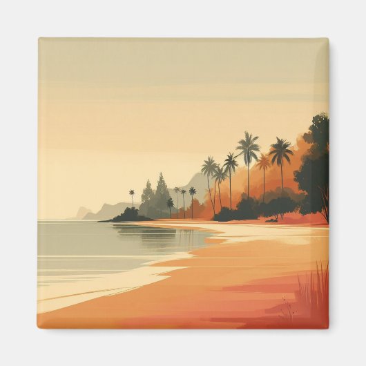 /retro strand/tropisch magneet (Voorkant)