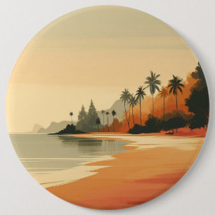 /retro strand/tropisch ronde button 6,0 cm