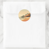 /retro strand/tropisch ronde sticker (Tas)