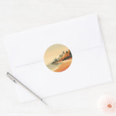 /retro strand/tropisch ronde sticker (Envelop)