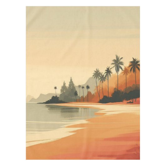 /retro strand/tropisch tafelkleed (Voorkant)