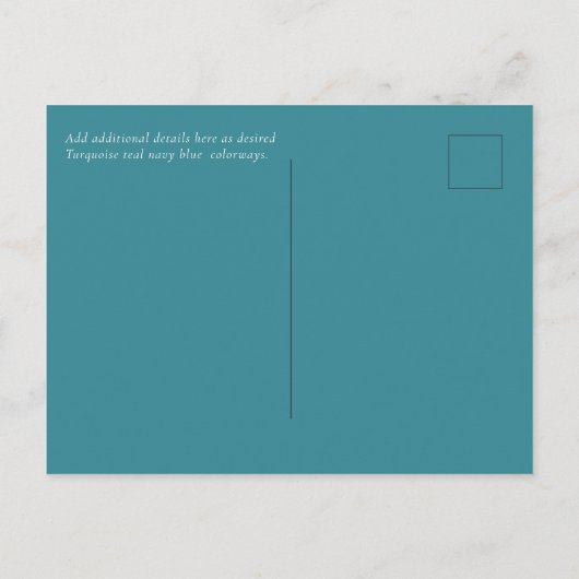 RETRO Strand Vibe Trouwstationery FOTO Briefkaart (Achterkant)