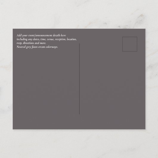 RETRO Strand Vibe Trouwstationery FOTO Briefkaart (Achterkant)