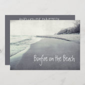 Retro strand vreugdevuur op het strand Cool Kaart (Voorkant / Achterkant)