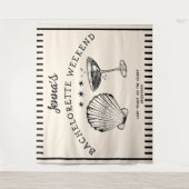 Retro strand vrijgezellenweekend banner achtergron wandkleed (Voorkant)