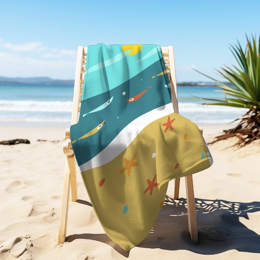 Retro Strand Zomer Midden Eeuw Modern Strandlaken