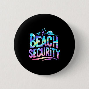 Retro strandbeveiliging surf meermin vakantie trip ronde button 5,7 cm