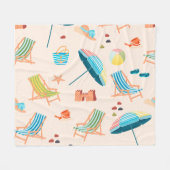Retro stranddag fleece deken (Voorkant (Horizontaal))