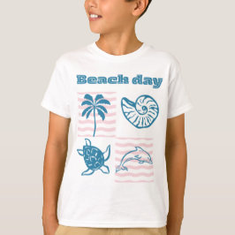Retro stranddag kust t-shirt