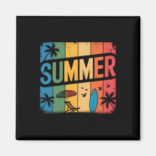 Retro strandgolf zomer tropische zonsondergang est magneet