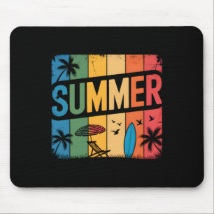 Retro strandgolf zomer tropische zonsondergang est muismat