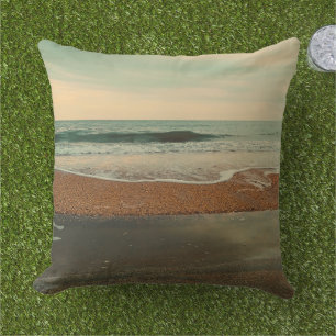 Retro Strandgolven Vintage Oceaan Kustdecoratie Buitenkussen