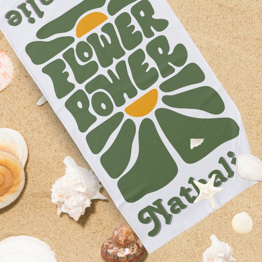 Retro strandlaken met naam - gepersonaliseerd cade