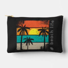 Retro strandleven, zwarte silhouet etui