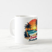 Retro strandmok Summer Paradise Mode Koffiemok (Voorkant links)