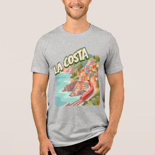 Retro strandvakantie voor mannen en vrouwen Tri-Blend shirt