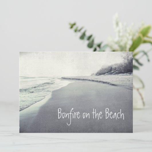 Retro strandvuur op het strand Cool Kaart (Staand voorkant)