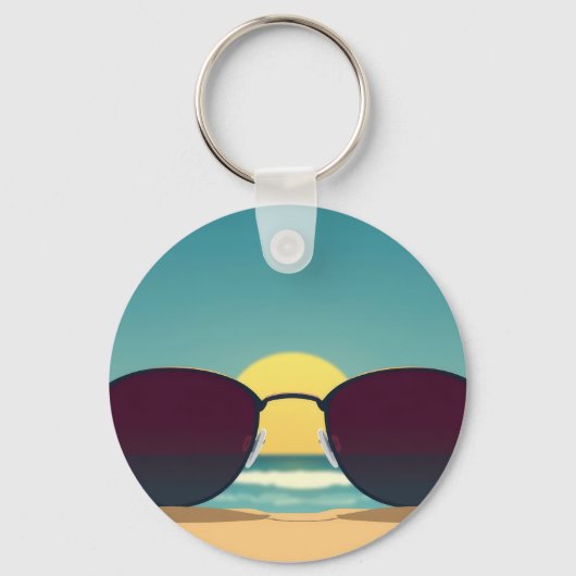 Retro strandzonnebril en zon sleutelhanger (Voorkant)
